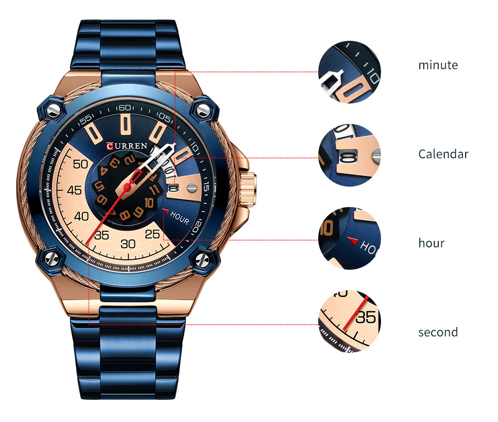 Montre-bracelet à quartz Lock Design avec Bluetooth produit foryoumer.com 