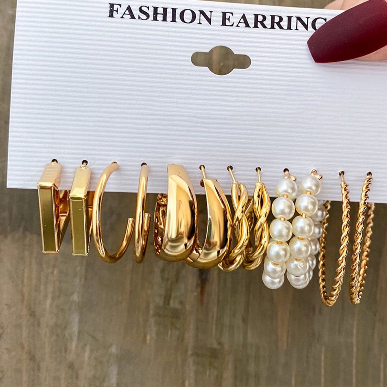 Ensemble de 6 boucles d'oreilles géométriques rétro - Style Hepburn pour un look occidental chic produit foryoumer.com proteine naturelle 