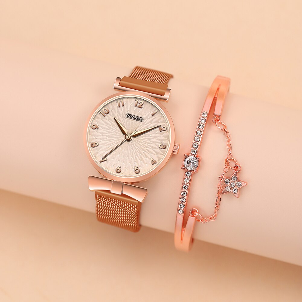 Ensemble de montre magnétique à quartz pour femme produit foryoumer.com 