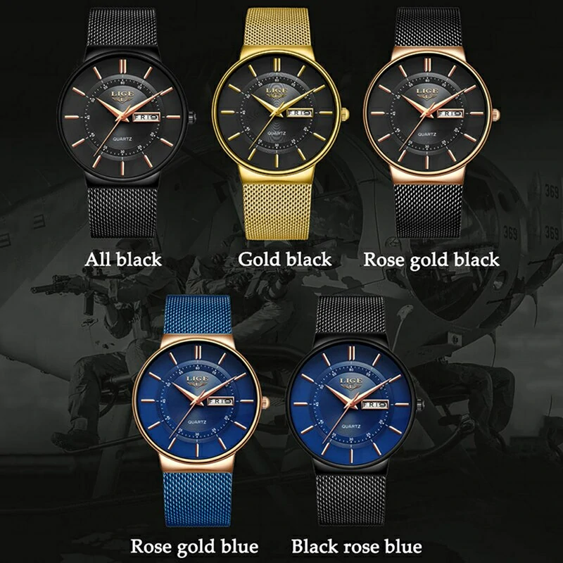 Montre de luxe à quartz pour homme