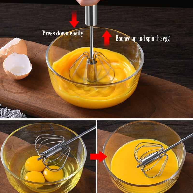 Batteur à œufs semi-automatique à pression manuelle Z40 - Un outil de cuisine en acier inoxydable pratique et efficace produit foryoumer.com proteine naturelle 