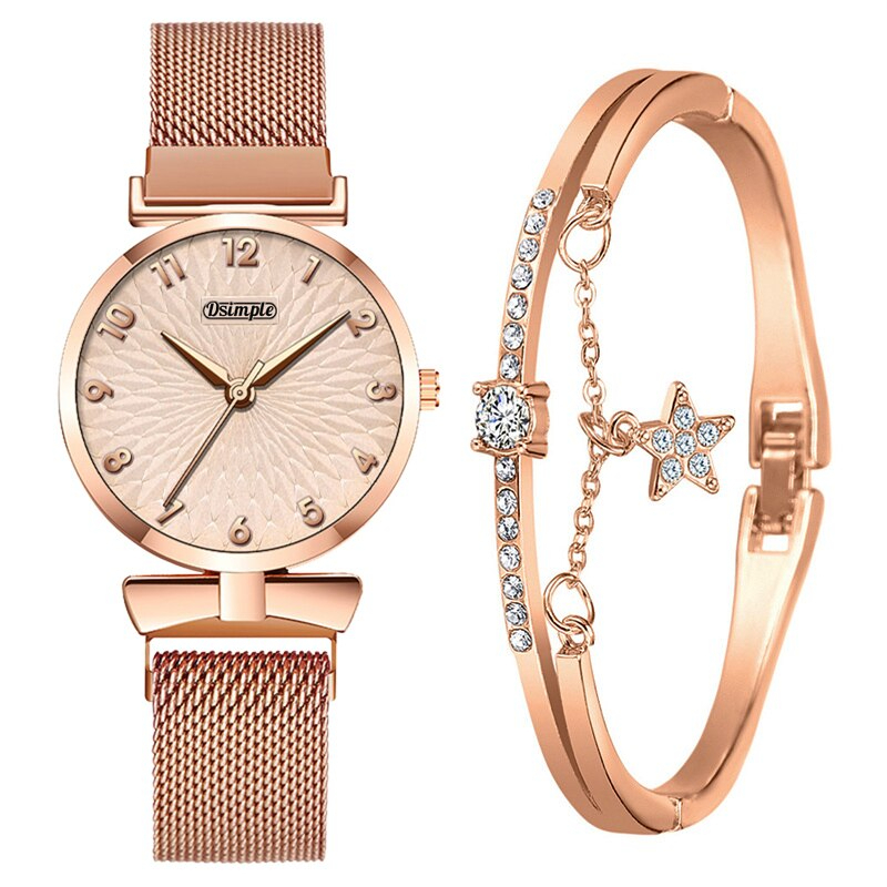 Ensemble de montre magnétique à quartz pour femme produit foryoumer.com 