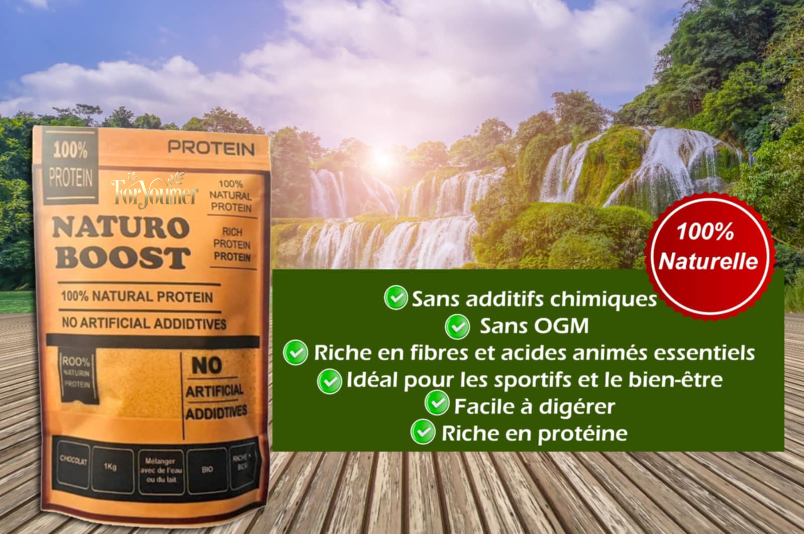 Protéine Naturelle Bio & Riche en BCAA produit foryoumer.com 